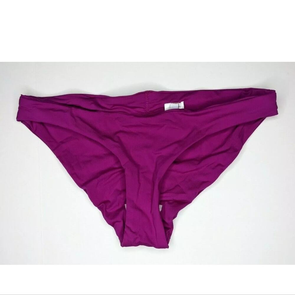 Becca Adela Ruched Hipster Bikini Bottom, Berry, Women's Small
